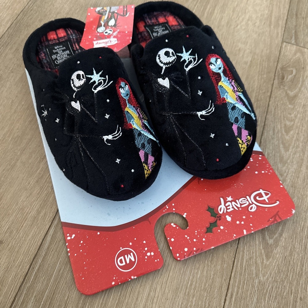 Disney Tim Burtons Nightmare Before Christmas Slip On Slippers Med 7/8